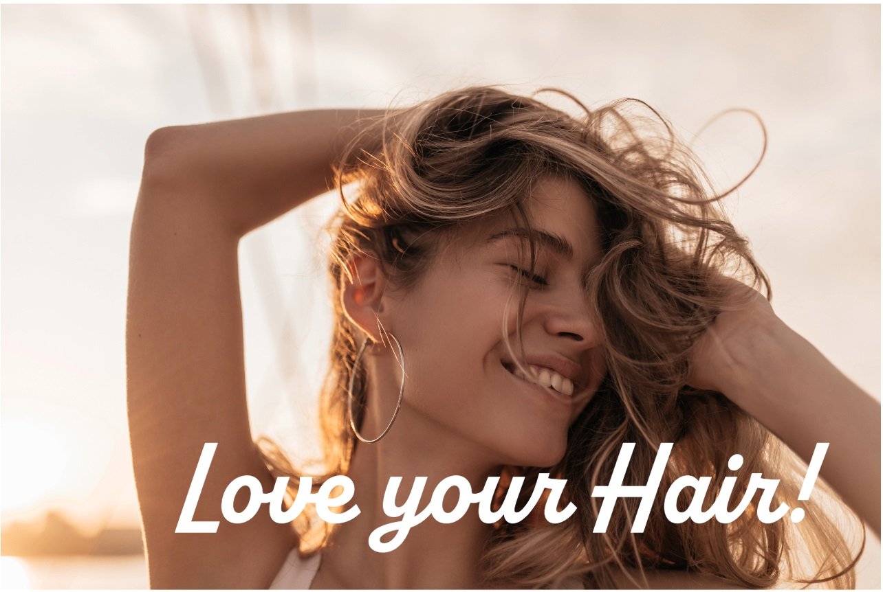 Woman loving hair